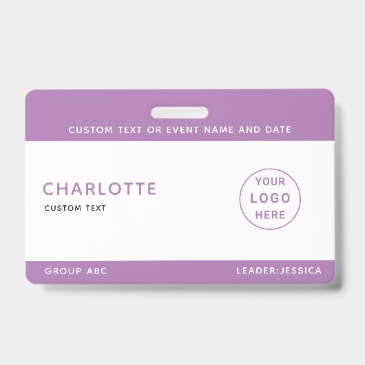 キッズIDラニヤードテンプレート音楽ツアー学校旅行 バッジ (正面)