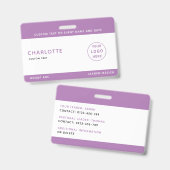 キッズIDラニヤードテンプレート音楽ツアー学校旅行 バッジ (正面&裏面)