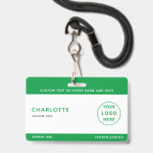 キッズIDラニヤードテンプレート音楽ツアー学校旅行 バッジ (正面（ネックストラップ付）)