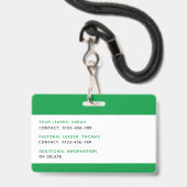 キッズIDラニヤードテンプレート音楽ツアー学校旅行 バッジ (裏面（ネックストラップ付）)