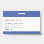 キッズIDラニヤードテンプレート音楽ツアー学校旅行 バッジ (裏面)