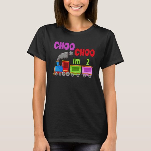 キッズI'm 2 Train Choo Choo 2nd BirthdayパーティーBda Tシャツ (正面)