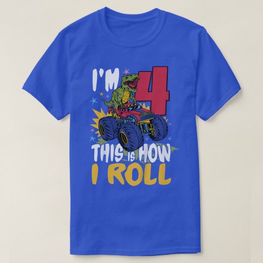 キッズI'm 4 Kid's Monster Truck転がの方法はこれだ Tシャツ (デザイン正面)