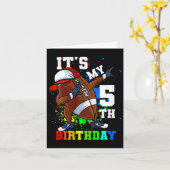 キッズits私の5誕生日5歳ダビングフットバ カード (黄色い花)