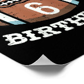 キッズits私の6誕生日アメリカンフットボール6年 ポスター (角)