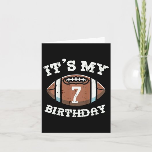 キッズits私の7誕生日アメリカンフットボール7年 カード (正面)