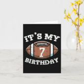キッズits私の7誕生日アメリカンフットボール7年 カード (黄色い花)