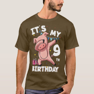 キッズits私の9誕生日9歳の豚誕生日P Tシャツ