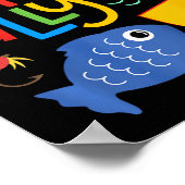 キッズO-fish-ally 5つの誕生日装飾5年 ポスター (角)
