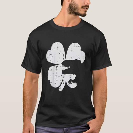 キッズSt patricks dayディノシャムロックサンパディスター Tシャツ (正面)