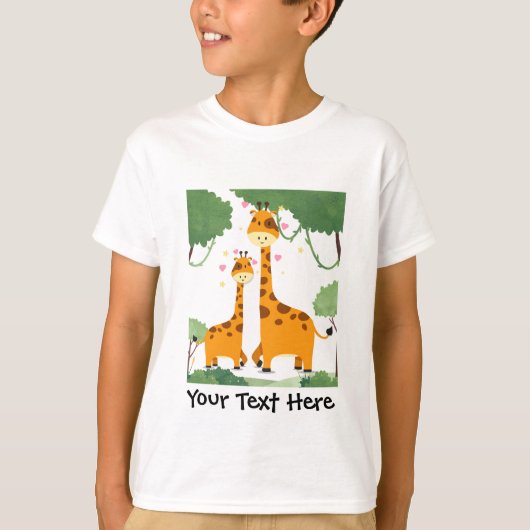 キッズTシャツのキリン絵 Tシャツ (正面)