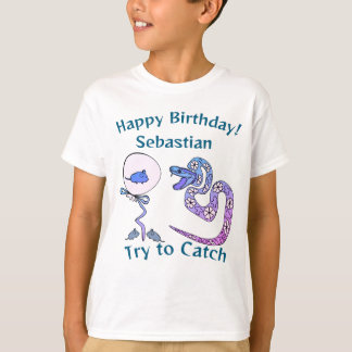 キッズtシャツハッピーバースデースネークプリント tシャツ