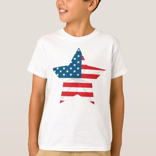 キッズTシャツ愛国国旗のスター Tシャツ (正面)