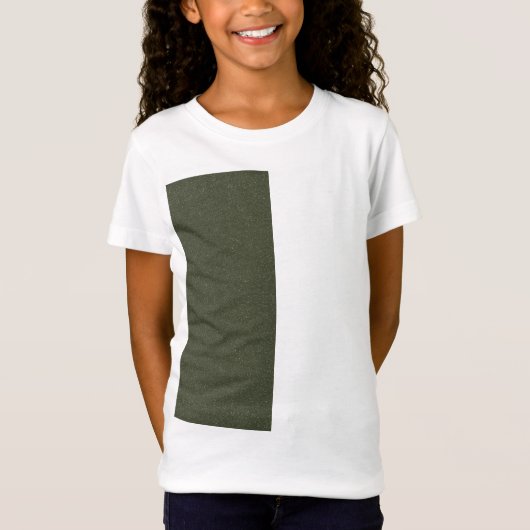 キッズTシャツ – Moss Green Textured Side Block Tシャツ (正面)