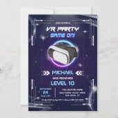 キッズVRゲーム仮想現実バースデーパーティー 招待状 (正面)