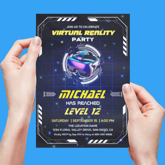 キッズVRゲーム仮想現実バースデーパーティー 招待状