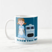 キッチイフィティスハウスマイズスナーキースローガンおもしろい コーヒーマグカップ (左)