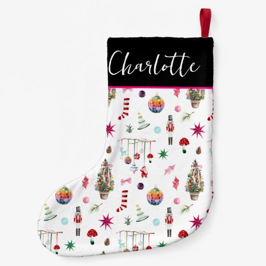 キッチクリスマス | レトロモノグラム スモールクリスマスストッキング (裏面)