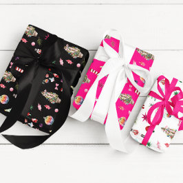 キッチクリスマス | レトロ包装紙シートセット ラッピングペーパーシート