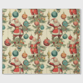 キッチサンタ&オーナメントラッピング紙 ラッピングペーパー (フラット)