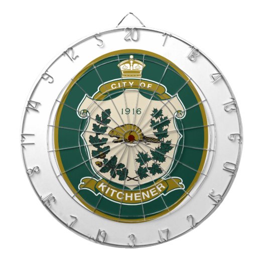 キッチナー国旗（オンタリオ州、カナダ） ダーツボード (正面)