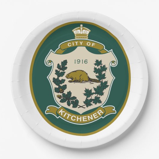 キッチナー国旗(オンタリオ州、カナダ) ペーパープレート (正面)