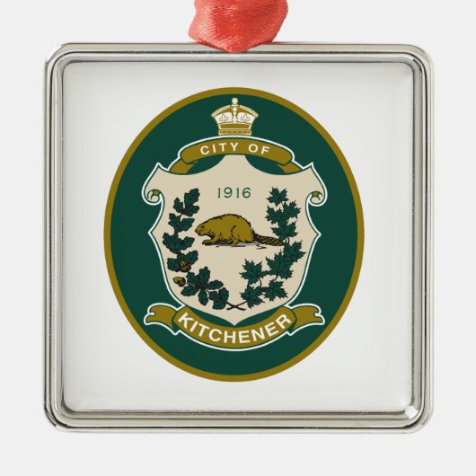 キッチナー国旗（オンタリオ州、カナダ） メタルオーナメント (正面)