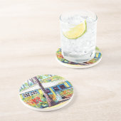 キッチハイハワイトロピカルハウスサンドストーン コースター (側面)