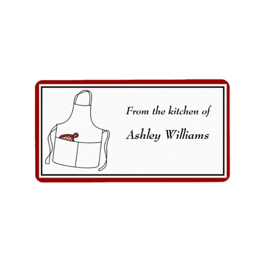 キッチパーソナライズされたンラベル – 中サイズ ラベル (正面)