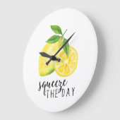 キッチモダンンレモンパン ラージ壁時計 (傾斜)