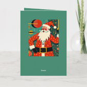 キッチュなクリスマスサンタクロース ミッドセンチュリー モダン ファンシー カード (裏面)