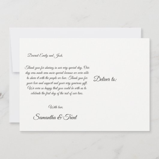 キッチュな手書き結婚式お礼ポストカード 招待状 (裏面)