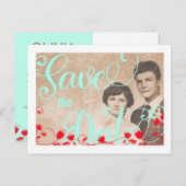 キッチュなSave the Dateお知らせテンプレート シーズンポストカード (正面/裏面)