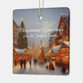キッチュスタイル市場クリスマスグリーティング セラミックオーナメント (左)