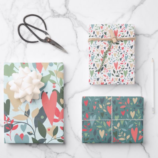 キッチュハートギフトラップ ラッピングペーパーシート (正面)