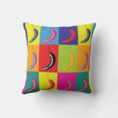 キッチュレトロチリペッパーポップ・アートのアートフルーツパターン クッション (裏面)