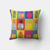 キッチュレトロパイナップルポップ・アートのアートフはっきりしたルーツパターン クッション (裏面)
