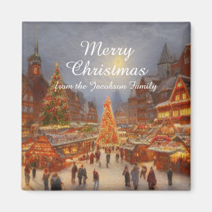 キッチュ懐かしいドイツのクリスマスマーケットのご挨拶 マグネット