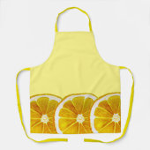 キッチレモン果実切りカラフルアート エプロン (正面)
