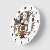 キッチンおもしろいでビッグハットを使ったシェフ ラウンド壁時計 (傾斜)