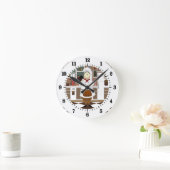 キッチンおもしろいでビッグハットを使ったシェフ ラウンド壁時計 (ホーム)