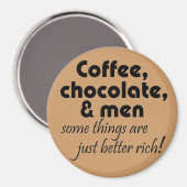 キッチンおもしろいコーヒーチョコレートジョーク引用文磁石 マグネット (正面/裏面)