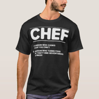 キッチンおもしろいシェフ定義アメリカ Tシャツ