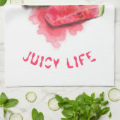 キッチンおもしろいタオルレッド甘いジューシーなスイカ キッチンタオル (折り畳み)