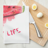 キッチンおもしろいタオルレッド甘いジューシーなスイカ キッチンタオル (四つ折り)