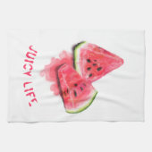 キッチンおもしろいタオルレッド甘いジューシーなスイカ キッチンタオル (横)