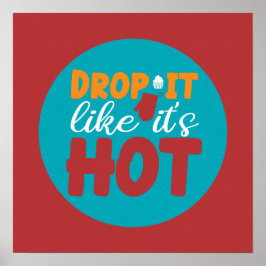 キッチンおもしろいパンタイポグラフィトレンディーレトロカラー ポスター