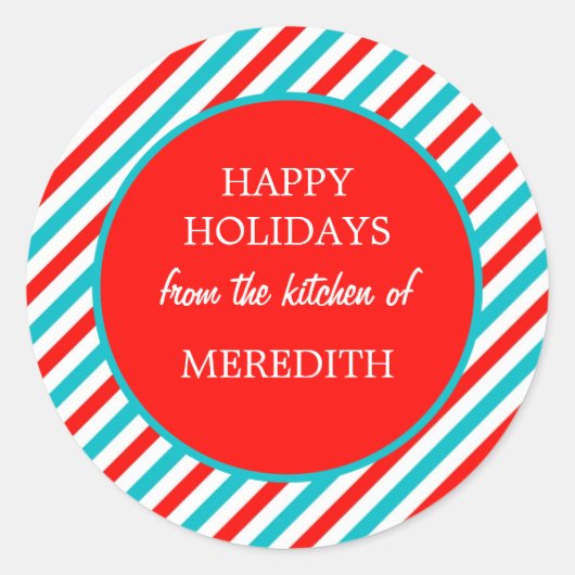 キッチンからのクリスマスベーキング ラウンドシール (正面)