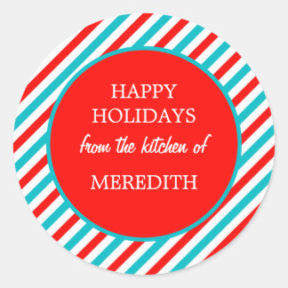 キッチンからのクリスマスベーキング ラウンドシール