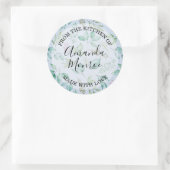 キッチンからの水彩の葉 ラウンドシール (バッグ)